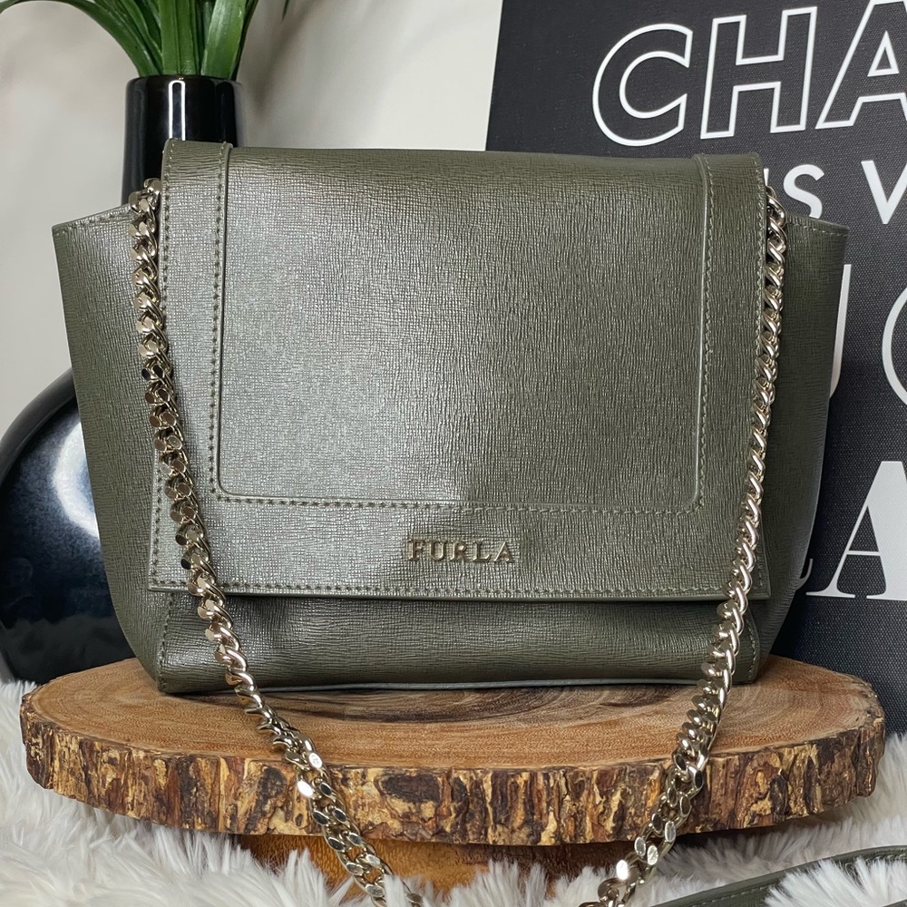 Furla Olive Green Crossbody Bag